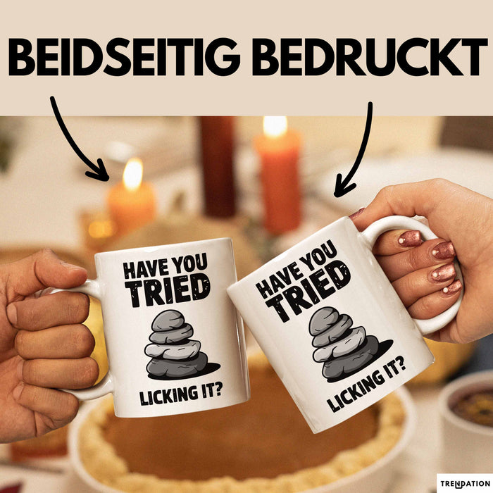 Geologie Liebhaber Geologe Tasse Geschenk Lustige Geschenkidee Spruch Hast Du Versucht Es Zu Lecken Weiß Trendation