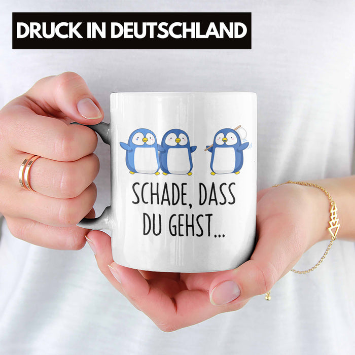Trendation - Jobwechsel Tasse Geschenk Kollegin Kollege Abschied Lustig Abschiedsgeschenk Sprüche Neuer Job Schade Dass Du Gehst Rosa Trendation
