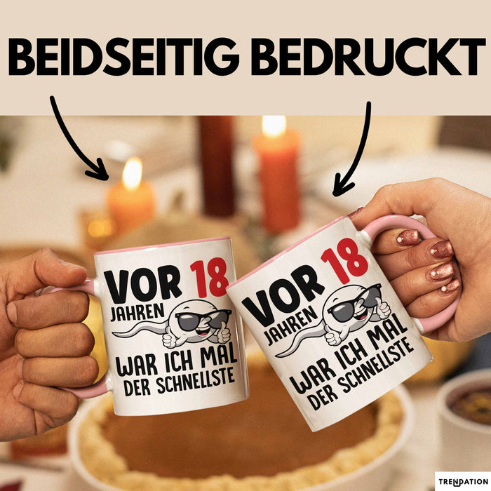 18. Geburtstag Tasse Geschenk Jungs Vor 8 Jahren War Ich Mal Der Schnellste Rosa Trendation