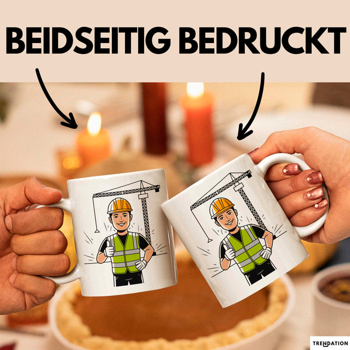 Bauarbeiter Tasse Geschenk Lustige Geschenkidee Spruch Für Bau Profis Weiß Trendation