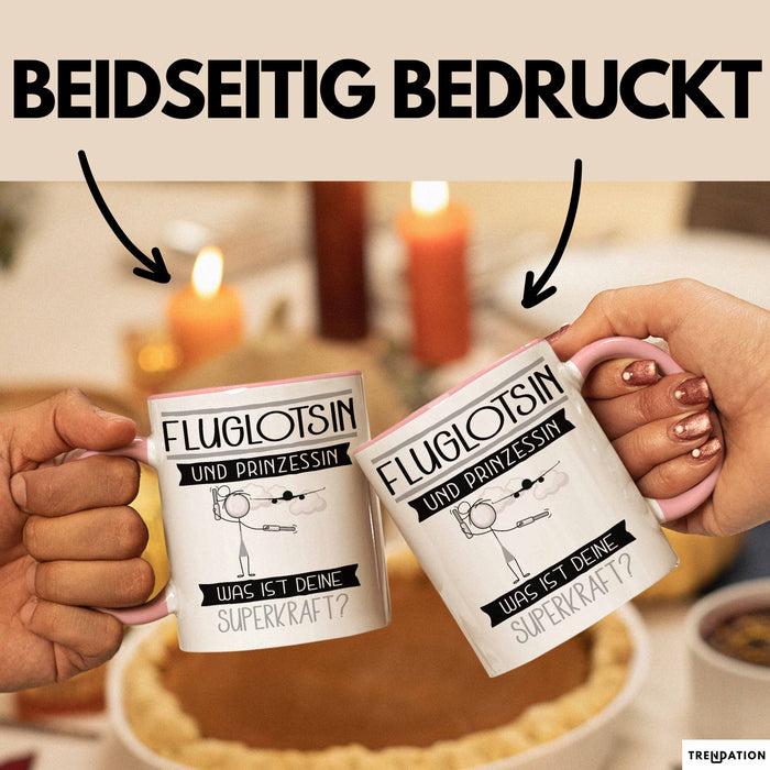 Fluglotsin Und Prinzessin Tasse Geschenk Für Eine Fluglotsin Geburtstag Was Ist Deine Superkraft Rosa Trendation