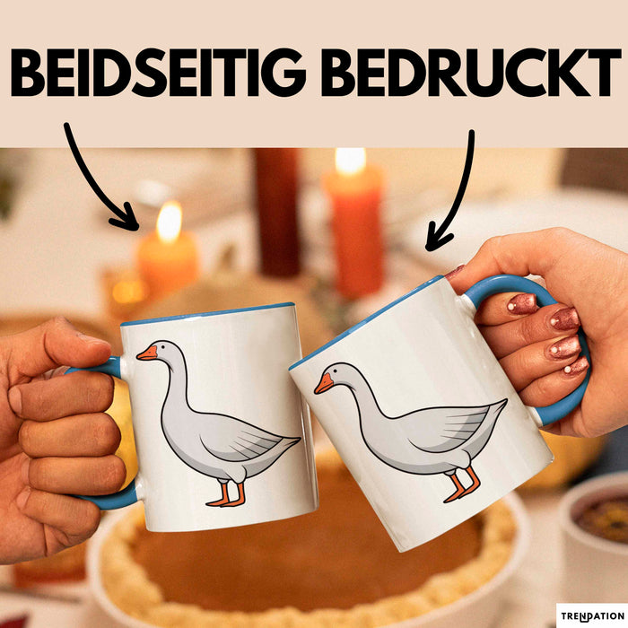 Gans Tier Gänse Bauer Tasse Becher Geschenk Lustige Geschenkidee Spruch Blau Trendation