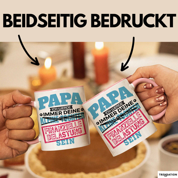 Witzige Tasse Geschenk Papa Tochter Finanzielle Belastung Spruch Rosa Trendation