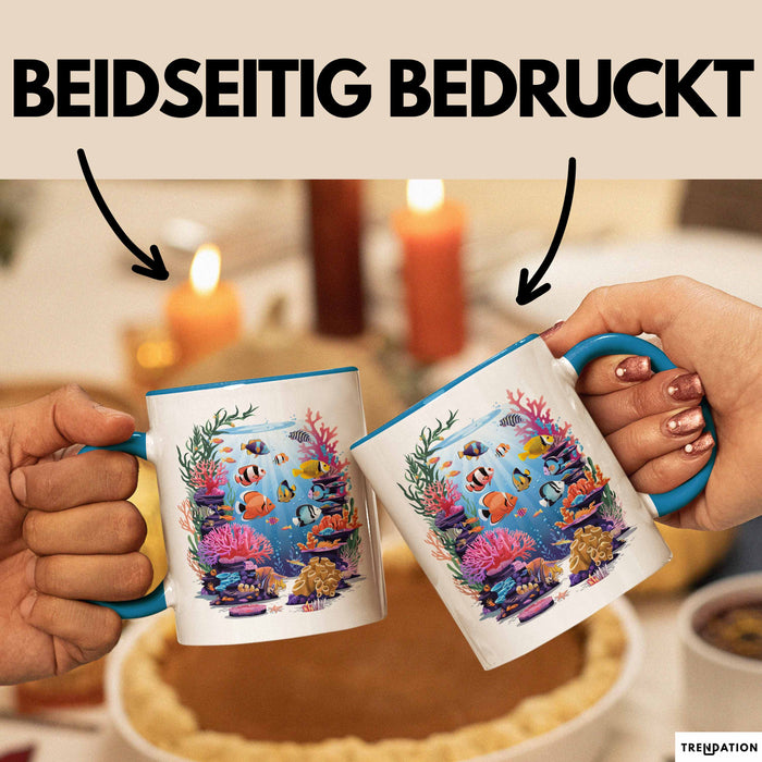 Aquarium Enthusiast Tasse Geschenkidee für Fischhalter Blau Trendation