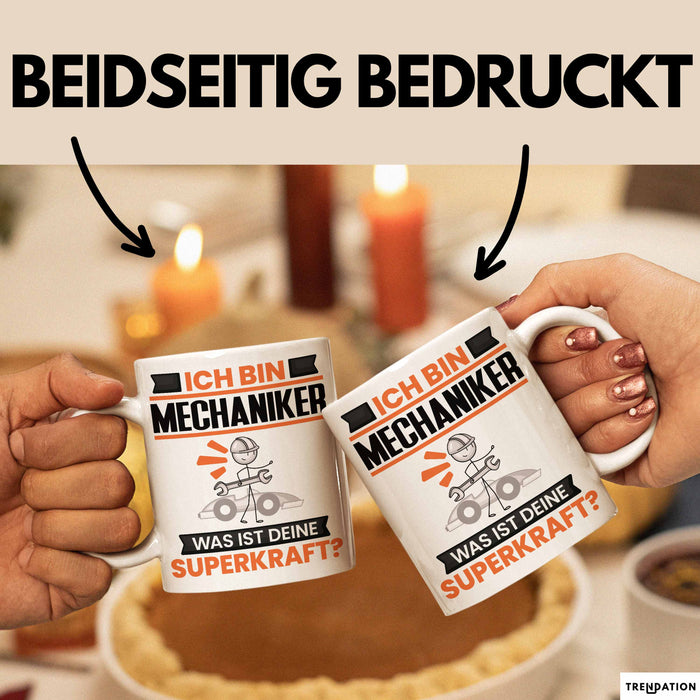 Mechaniker Tasse Geschenk für Mechaniker Geburtstag Lustiger Spruch Kaffee-Becher Was Ist Deine Superkraft Trendation