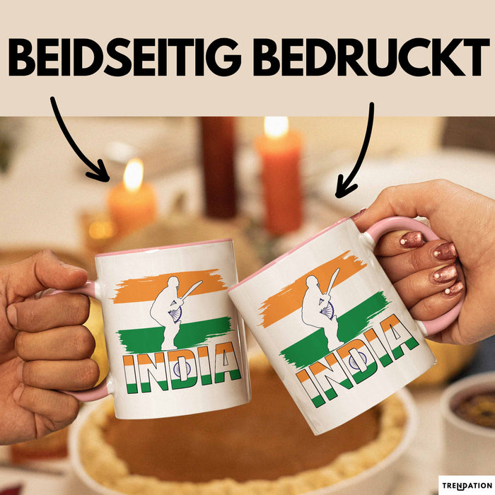Indien Tasse Geschenk Cricket Indische Cricket-Fans Geschenkidee Rosa Trendation