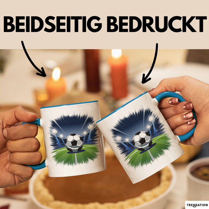 Fußballspieler Tasse Geschenkidee für Fußballliebhaber Blau Trendation