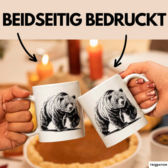 Grizzlybär Tasse Geschenk Lustige Geschenkidee Spruch Weiß Trendation