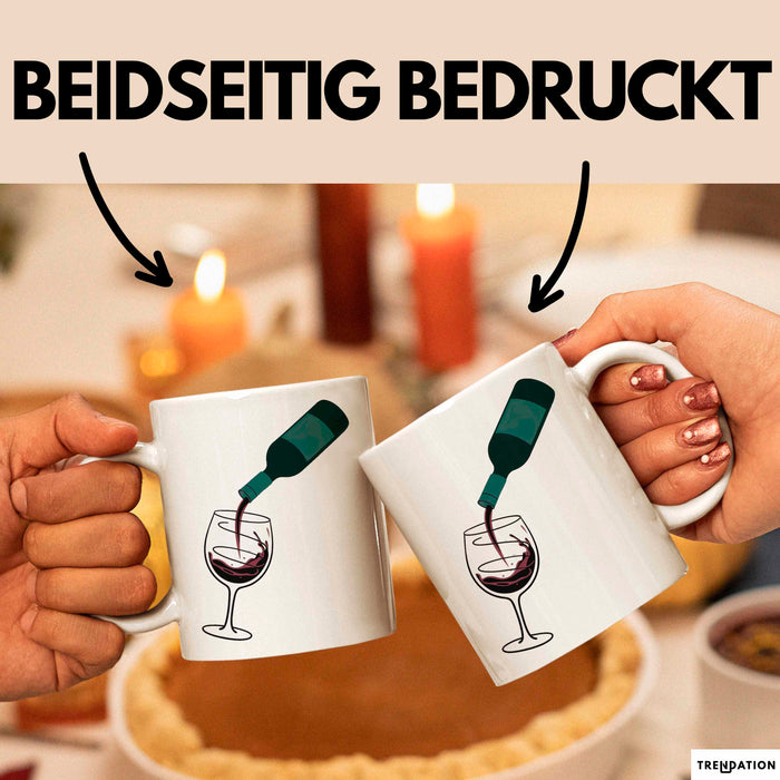 Weinliebhaber Tasse Geschenkidee für Wein Enthusiasten Weiß Trendation