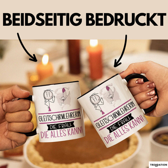 Gleitschirmlehrerin Geschenk Tasse Becher Die Frau Die Allen Kann Geschenkidee für eine Gleitschirmlehrerin Lustig Trendation