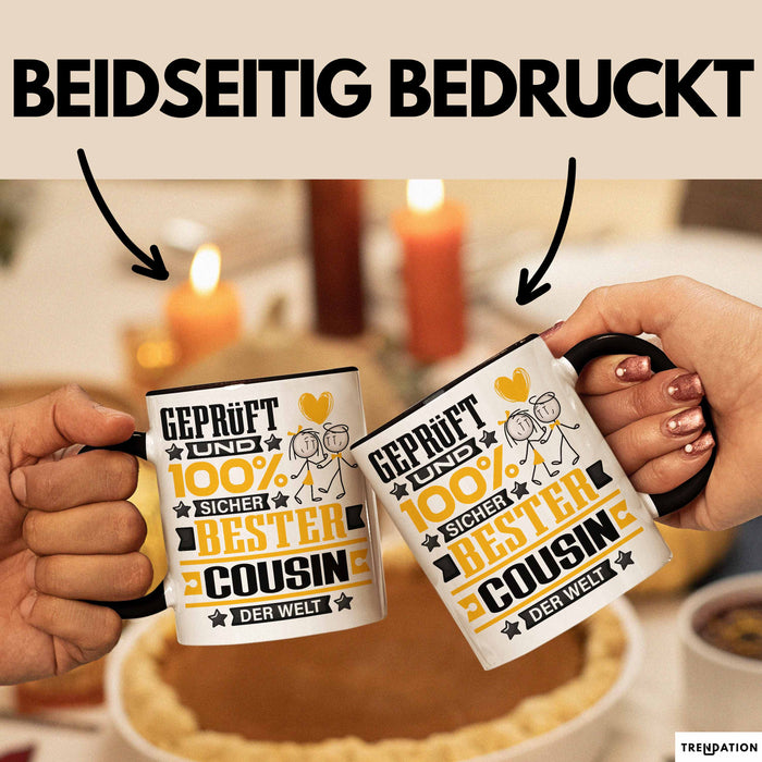 Cousin Geschenk Lustiger Spruch für Cousin Geschenkidee Bester Cousin Der Welt Schwarz Trendation