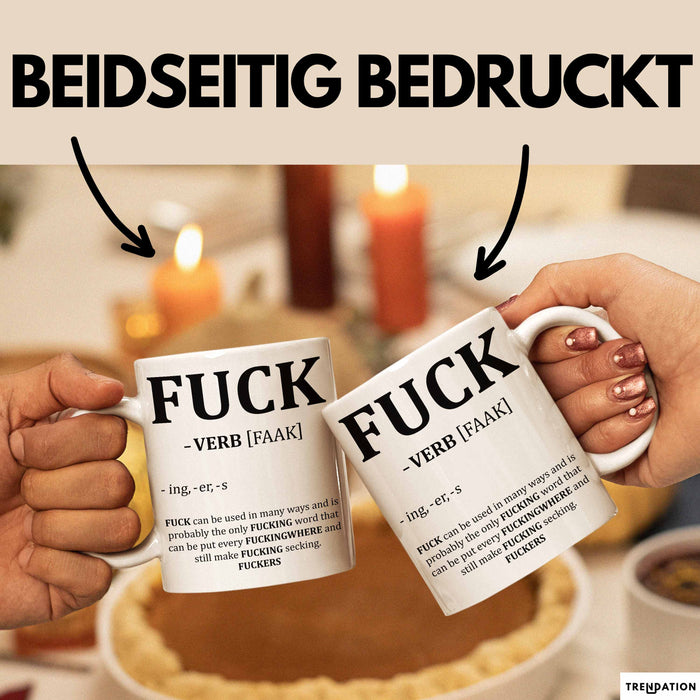 F*** Tasse Geschenk Schimpfwort 18+ Geschenkidee Männer Frauen Arbeitskollege Geschenkidee Kaffee-Becher Weiß Trendation