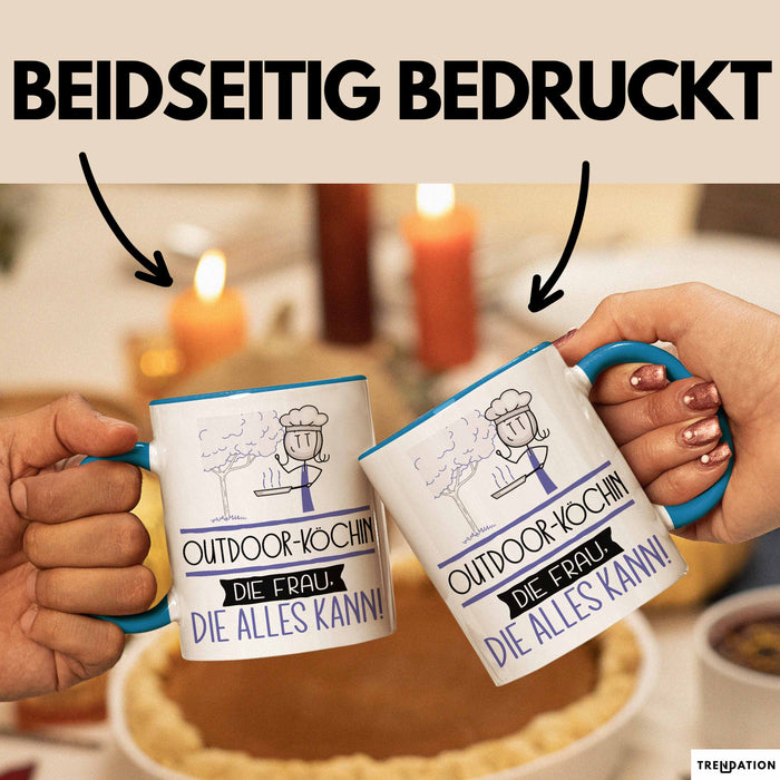 Outdoor-Köchin Geschenk Tasse Becher Die Frau Die Allen Kann Geschenkidee für eine Outdoor-Köchin Lustig Blau Trendation