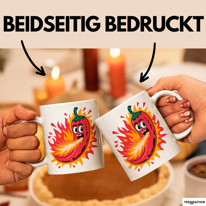 Scharfes Essen Liebhaber Tasse Geschenkidee für Schärfe Fan Weiß Trendation