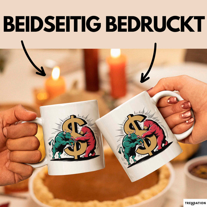Börsenhändler Tasse Geschenkidee für Wall Street Fans Weiß Trendation
