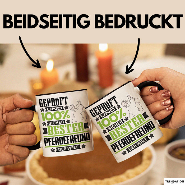 Pferdefreund Geschenk Lustiger Spruch für Pferdefreund Geschenkidee Bester Pferdefreund Der Welt Schwarz Trendation