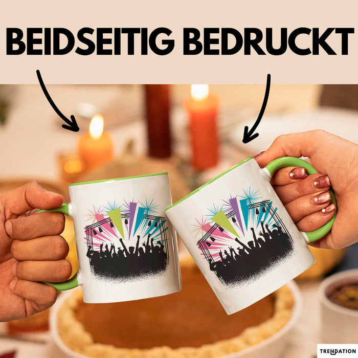 Festivalgänger Tasse Geschenkidee für Live Musik Süchtige Grün Trendation