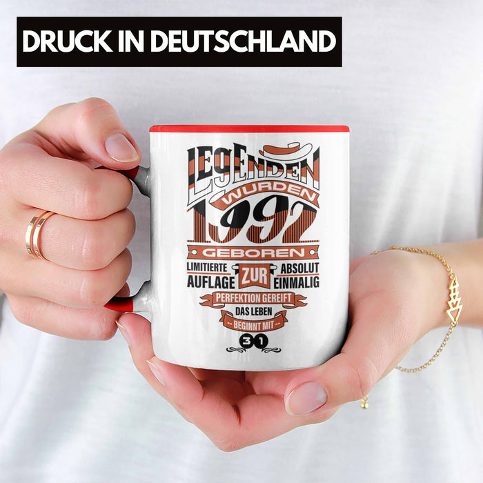 TRENDATION 30. Geburtstag Tasse Frau Mann Geschenk 30er Geschenkidee 30 Mutter Vater Rot Trendation