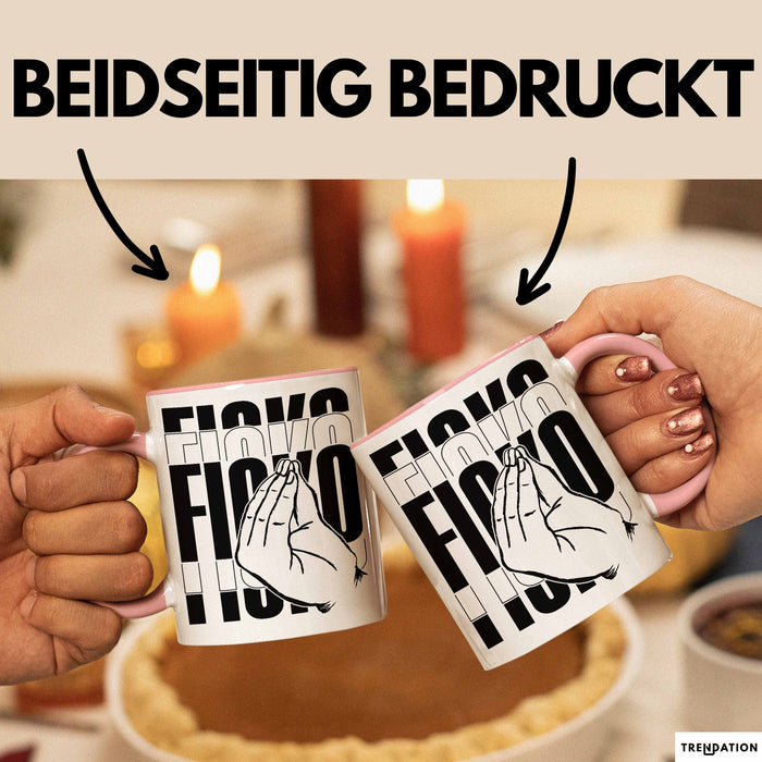 Italiener Geschenk Tasse Ficko Italienische Handbewegeung Kaffee-Becher Rosa Trendation