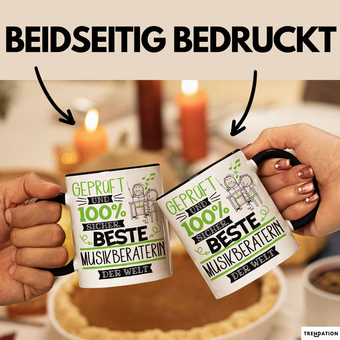 Beste Musikberaterin Der Welt Tasse Geschenk für Eine Musikberaterin Geprüft Und Sicher Geschenkidee Geburtstag Weihnachten Trendation
