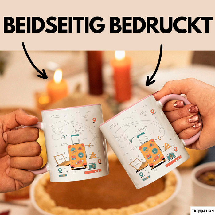 Reiseblogger Tasse Geschenk Lustige Geschenkidee Spruch Für Abenteuer Sucher Rosa Trendation