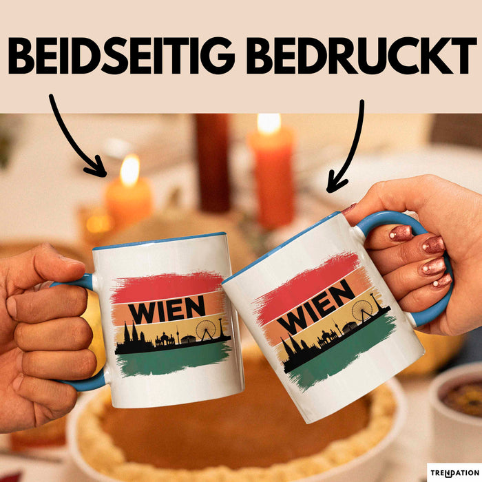 Österreich Wien Wienerisch Tasse Geschenk Lustige Geschenkidee Spruch Blau Trendation