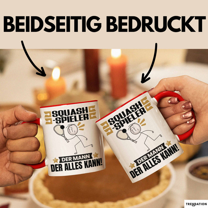 Squash-Spieler Tasse Geschenk für Squash-Spieler Der Mann Der Alles Kann Geschenkidee zum Geburtstag Rot Trendation