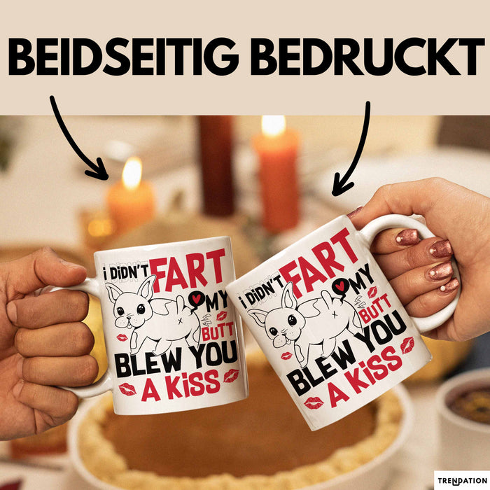 Boxer Tasse Geschenk Valentinstag I Didn't Fart My Butt Blew You A Kiss Geschenkidee Hundebesitzer Liebe Kaffee-Becher Weiß Trendation