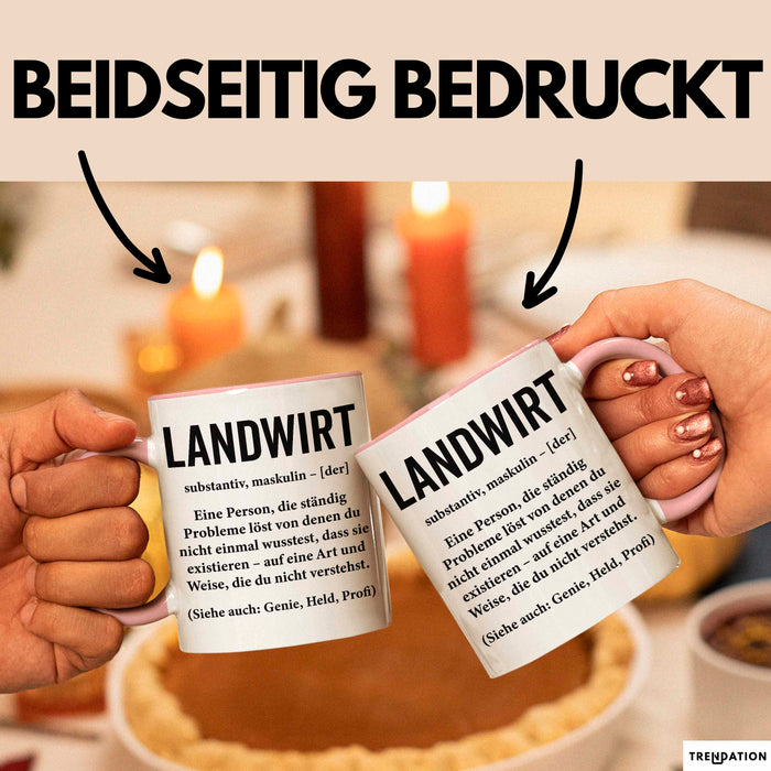 Bauer Sarkastisch Sarkasmus Tasse Geschenk Lustige Geschenkidee Spruch Landwirt Definition Rosa Trendation