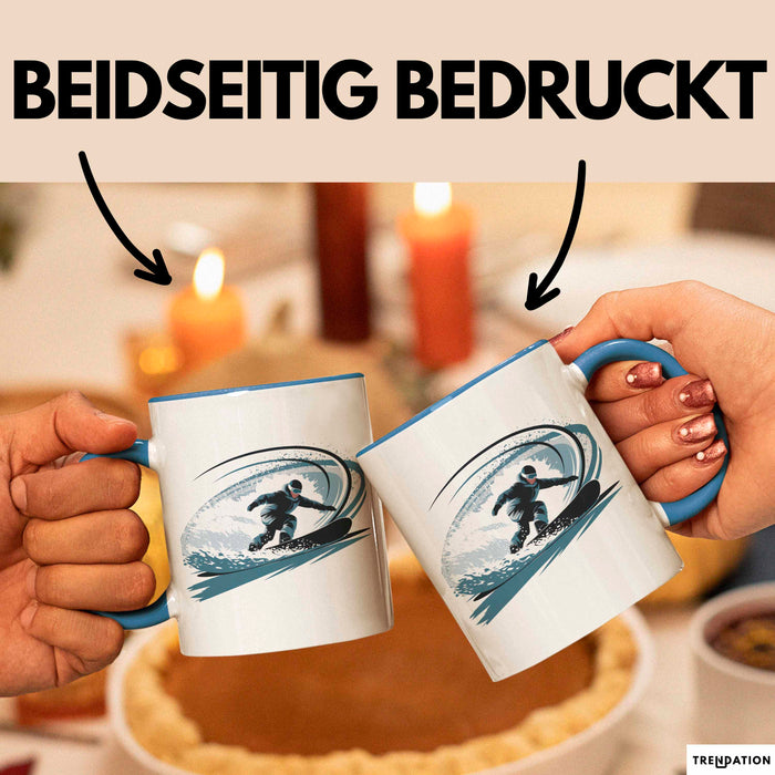 Snowboarder Tasse Geschenkidee Schneereiter Lustiger Spruch Geschenkidee Lustig Blau Trendation