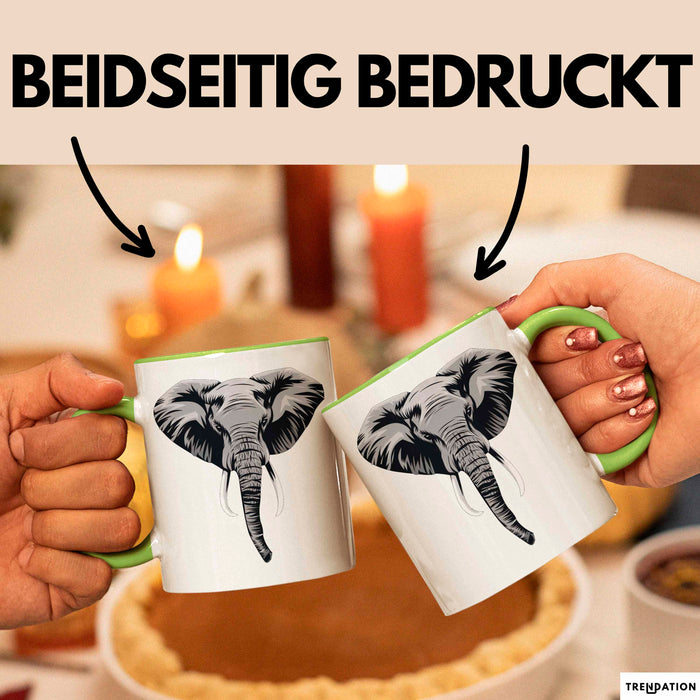 Elefant Tier Tasse Geschenk Lustige Geschenkidee Spruch Grün Trendation