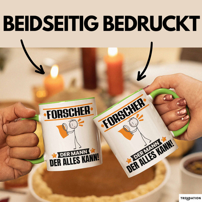 Forscher Tasse Geschenk für Forscher Der Mann Der Alles Kann Geschenkidee zum Geburtstag Grün Trendation