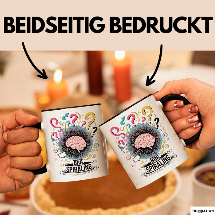 Überdenker Tasse Geschenk Lustige Geschenkidee Spruch Für Beschäftigte Köpfe Trendation