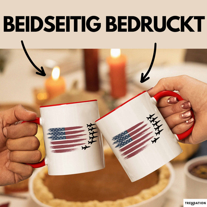 Luftwaffensoldat Pilot USA Flagge Tasse Geschenk Lustige Geschenkidee Spruch Rot Trendation