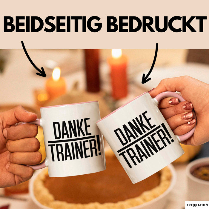 Fußballtrainer Fußballteam Tasse Geschenk Lustige Geschenkidee Spruch Danke Trainer Rosa Trendation