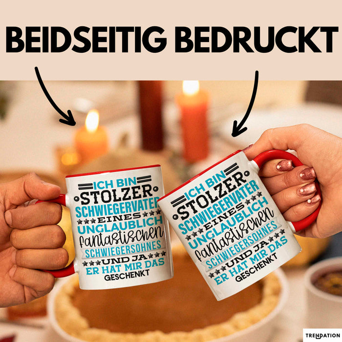 Schwiegervater Geschenk Von Schwiegersohn Geschenkidee Tasse Spruch Becher Rot Trendation