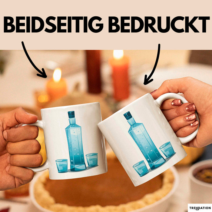 Wodka Trinker Tasse Geschenkidee für Spirituosen Liebhaber Weiß Trendation