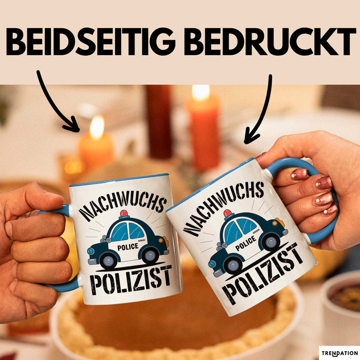 Polizist Tasse Geschenk Lustige Geschenkidee Spruch Nachwuchs Polizist Blau Trendation