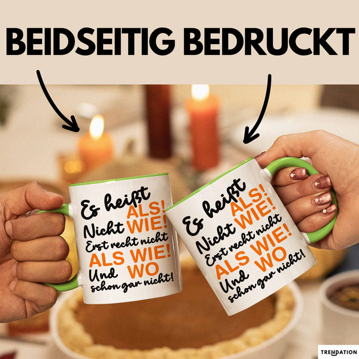 Deutschlehrer Unterricht Tasse Geschenk Lustige Geschenkidee Spruch Grün Trendation