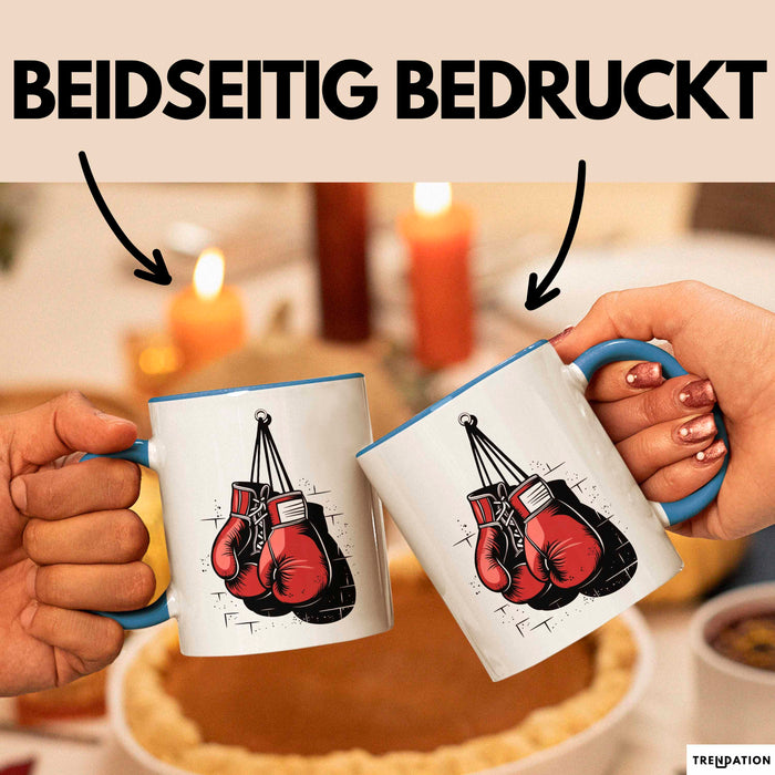 Boxer Tasse Geschenkidee für Kampfchampion Blau Trendation