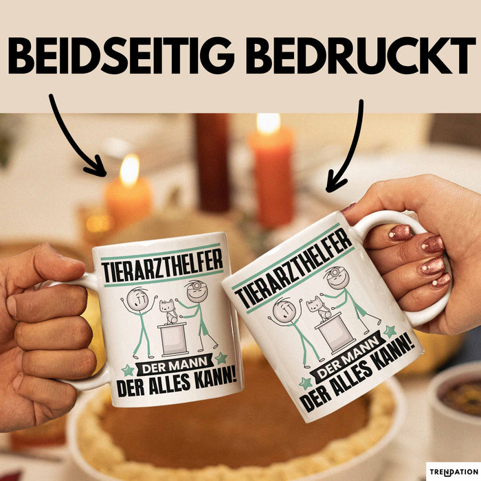 Tierarzthelfer Tasse Geschenk für Tierarzthelfer Der Mann Der Alles Kann Geschenkidee zum Geburtstag Weiß Trendation
