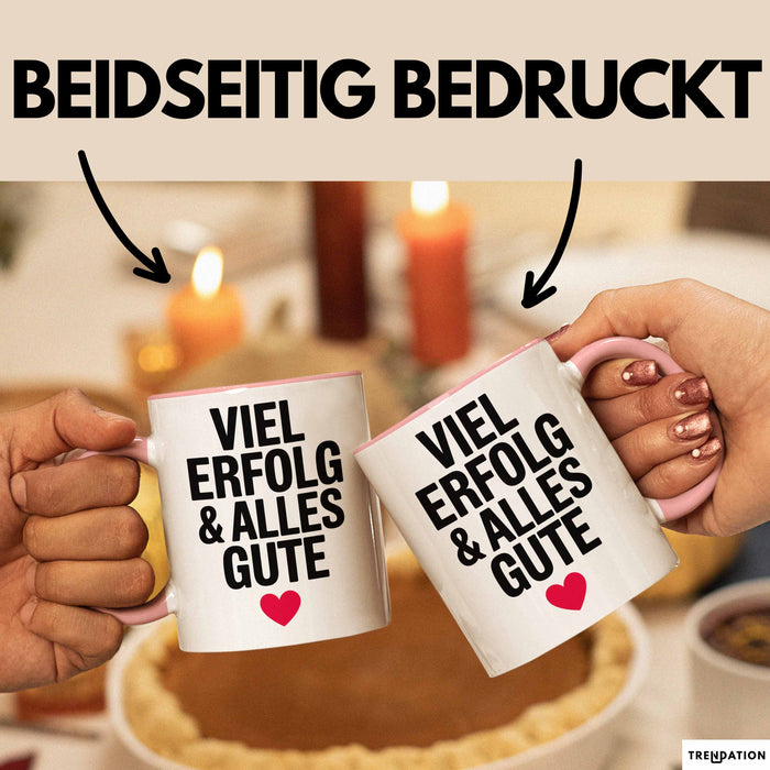 Büroarbeit Kollege Abschied Tasse Geschenk Lustige Geschenkidee Spruch Viel Erfolg Und Alles Gute Rosa Trendation