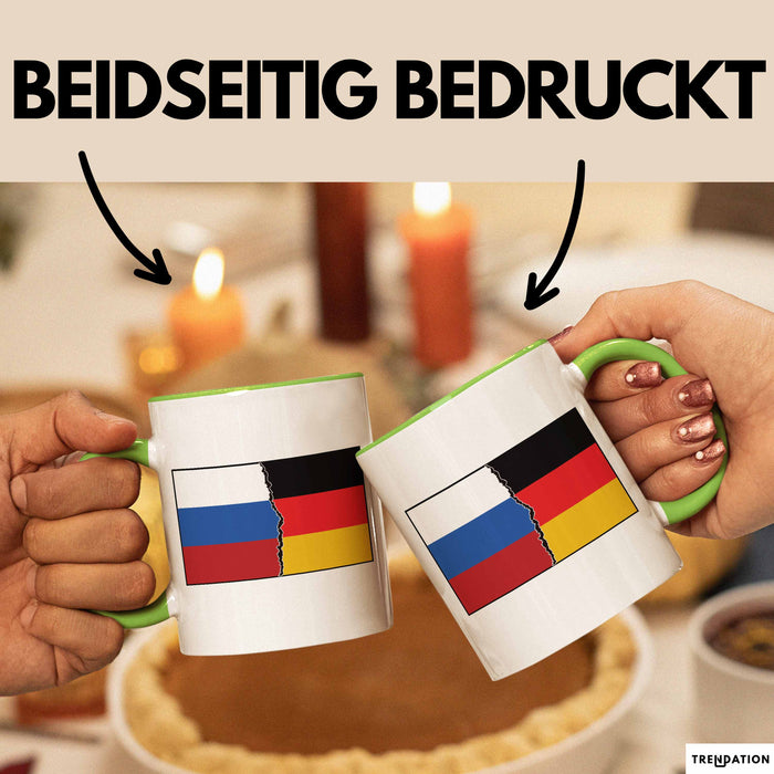 Russe Tasse Geschenk Russland Deutschland Flagge Geschenkidee Grün Trendation