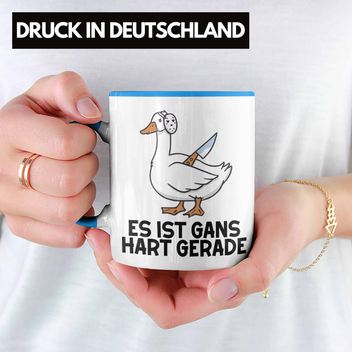 Dank Meme Tasse Ganz Gans Besitzer Wortspiel Es Ist Gans Hart Gerade Geschenkidee Depressionen Blau Trendation