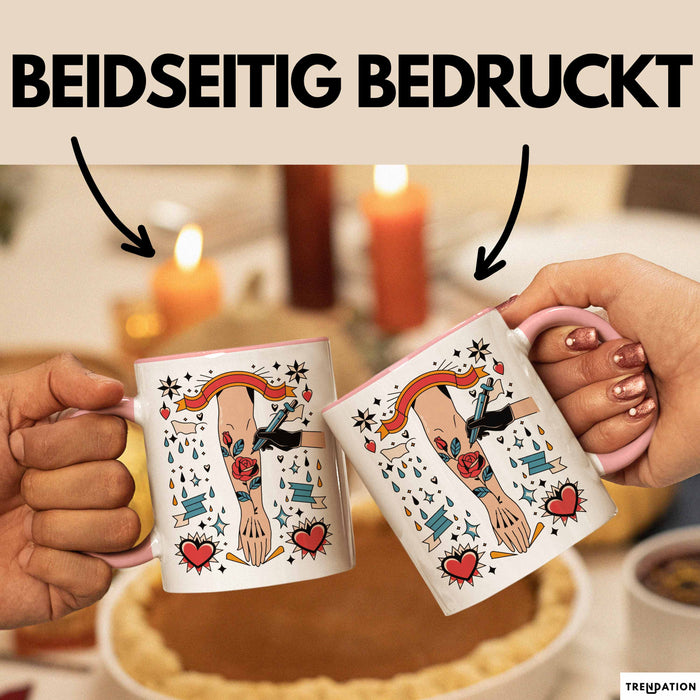Tätowierer Tasse Geschenk Lustige Geschenkidee Spruch Für Tattoo Künstler Rosa Trendation