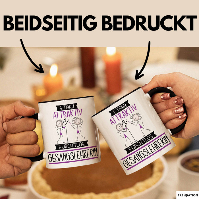 Gesangslehrerin Tasse Geschenk Becher Stark Attraktiv Furchtlos Gesangslehrerin Lustige Geschenkidee Trendation