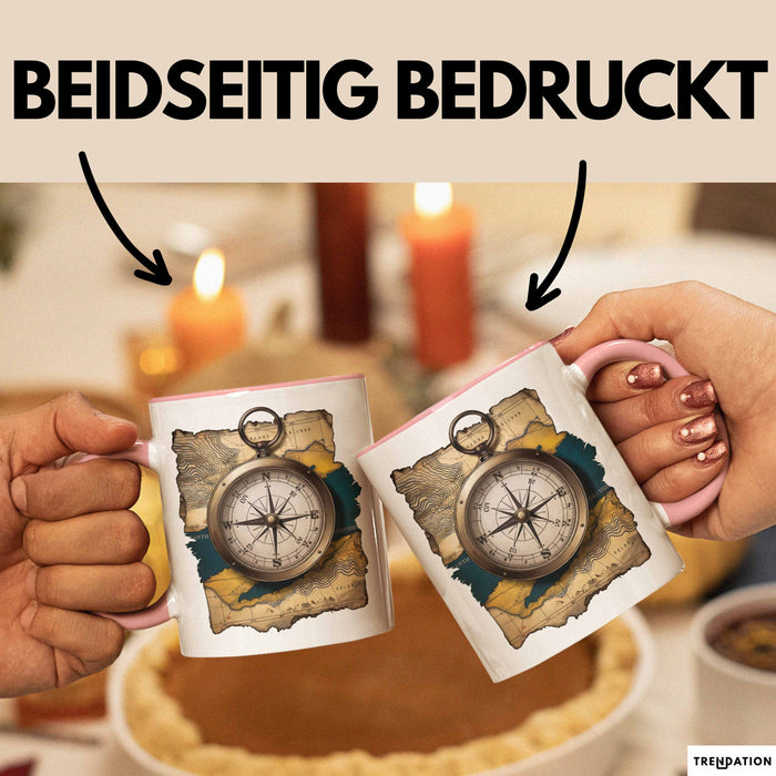 Abenteurer Tasse Geschenkidee für Outdoor Entdecker Rosa Trendation