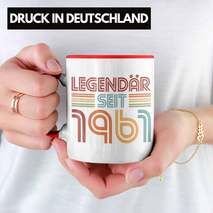 Trendation - 60. Geburtstag Tasse Frau Männer Geschenk 60er Geschenkidee 60 Mutter Vater Mann Frauen Lustig Geschenke Deko Rot Trendation