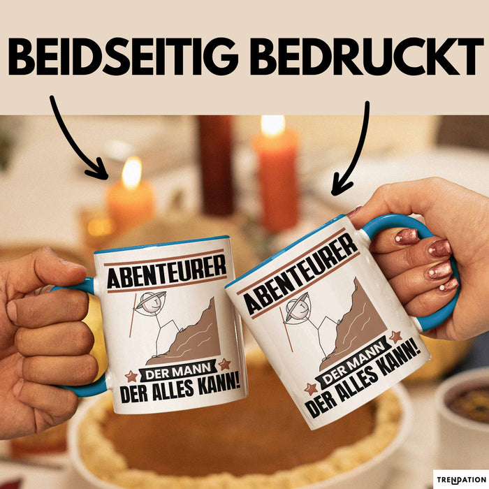 Abenteurer Tasse Geschenk für Abenteurer Der Mann Der Alles Kann Geschenkidee zum Geburtstag Blau Trendation