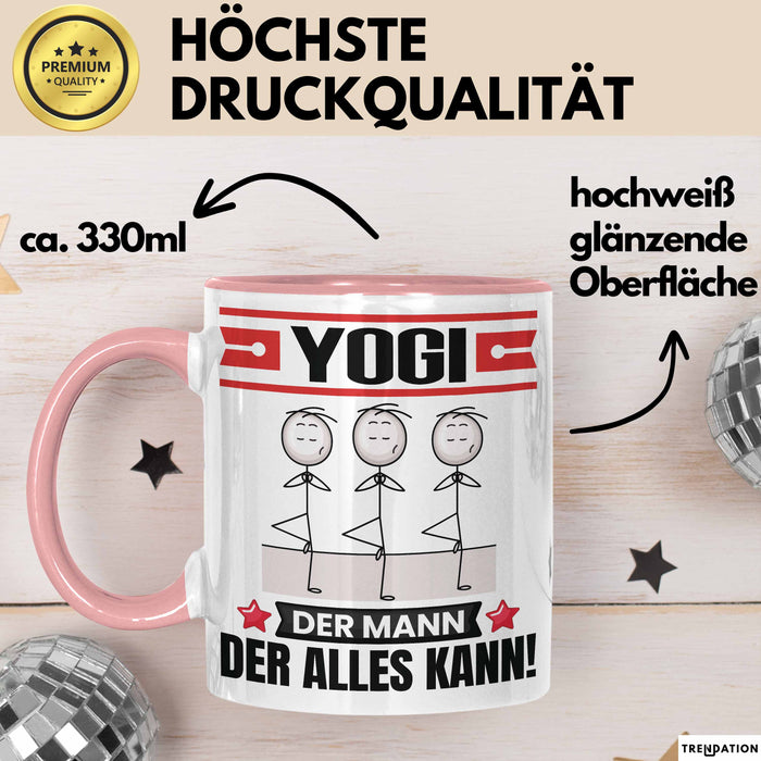 Yogi Tasse Geschenk für Yogi Der Mann Der Alles Kann Geschenkidee zum Geburtstag Rosa Trendation